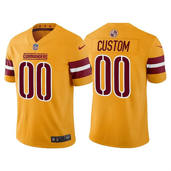 Men's Yellow Washington Commanders Customized Stitched Jersey